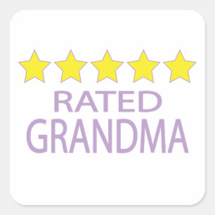Fünf-Sterne-Oma Quadratischer Aufkleber