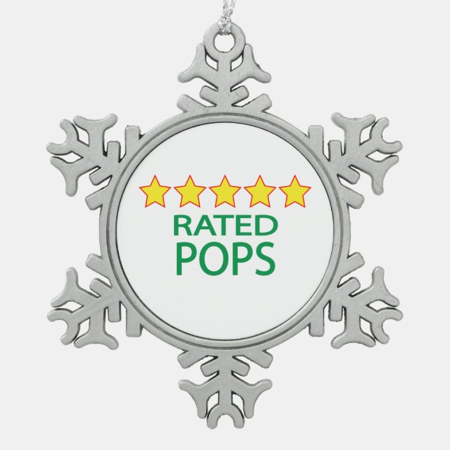 Fünf-Sterne-Pop Schneeflocken Zinn-Ornament (Vorderseite)