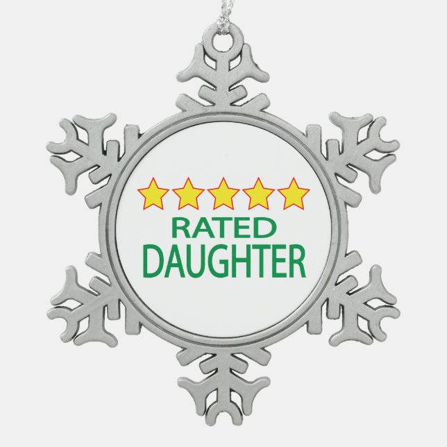 Fünf-Sterne-Tochter Schneeflocken Zinn-Ornament (Vorderseite)