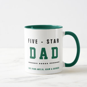 FÜNF STERNE VATER mit benutzerdefinierten Namen Tasse