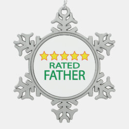 Fünf-Sterne-Vater Schneeflocken Zinn-Ornament