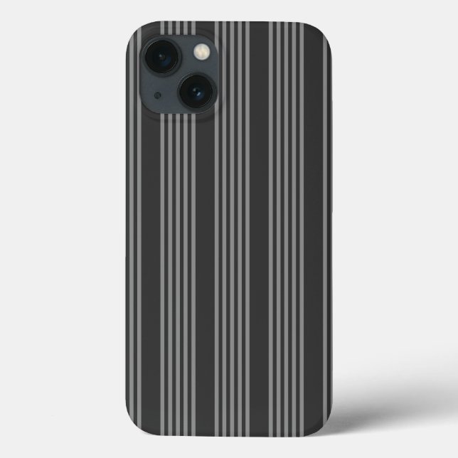 Fünf Streifen, grau und kohlefrei Case-Mate iPhone Hülle (Rückseite)