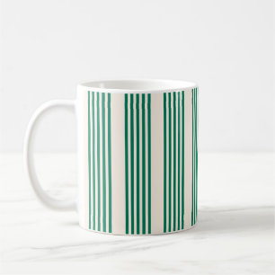 Fünf Streifen, grün und beige Kaffeetasse