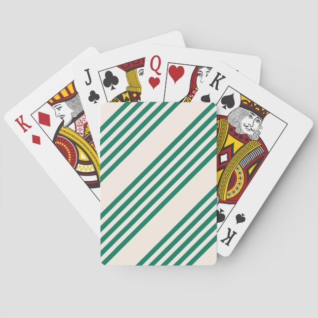 Fünf Streifen, grün und beige Spielkarten (Rückseite)