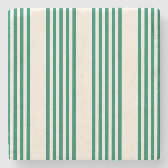 Fünf Streifen, grün und beige Steinuntersetzer (Vorderseite)