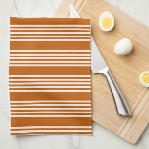 Fünf Streifen in Beige und Orange Geschirrtuch