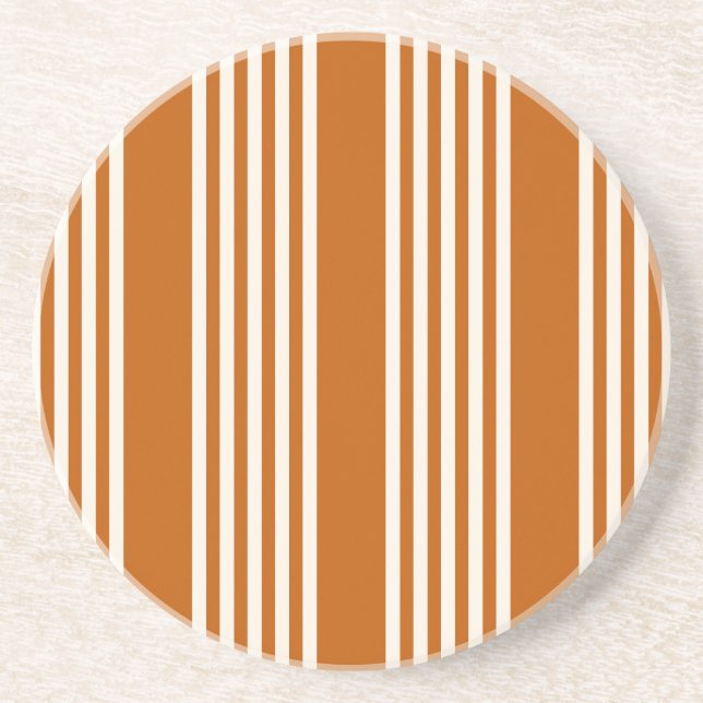 Fünf Streifen in Beige und Orange Getränkeuntersetzer (Vorne)
