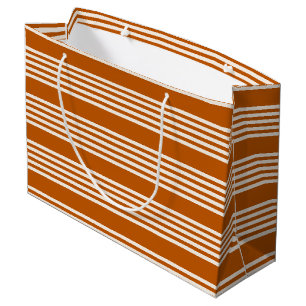 Fünf Streifen in Beige und Orange Große Geschenktüte