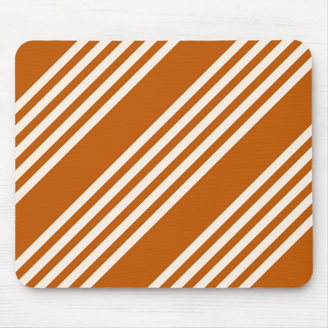 Fünf Streifen in Beige und Orange Mousepad (Vorne)
