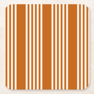 Fünf Streifen in Beige und Orange Rechteckiger Pappuntersetzer