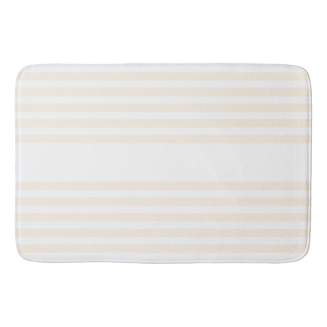 Fünf Streifen in Beige und Weiß Badematte (Vorderseite)