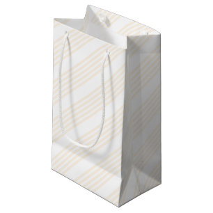 Fünf Streifen in Beige und Weiß Kleine Geschenktüte