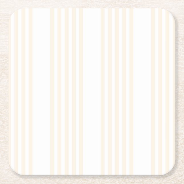Fünf Streifen in Beige und Weiß Rechteckiger Pappuntersetzer (Vorderseite)