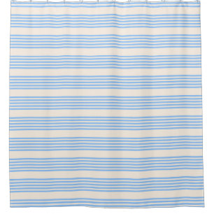 Fünf Streifen in Blau und Beige Duschvorhang