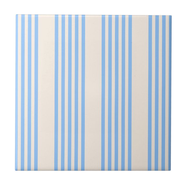 Fünf Streifen in Blau und Beige Fliese (Vorderseite)