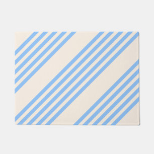 Fünf Streifen in Blau und Beige Fußmatte