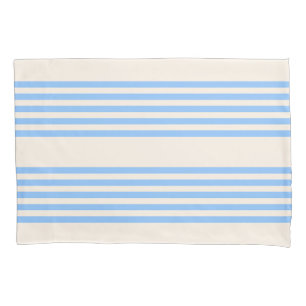 Fünf Streifen in Blau und Beige Kissenbezug