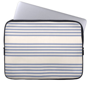 Fünf Streifen in Blau und Beige Laptopschutzhülle
