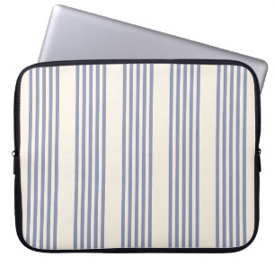 Fünf Streifen in Blau und Beige Laptopschutzhülle
