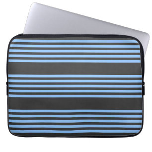Fünf Streifen in Blau und Kohle Laptopschutzhülle