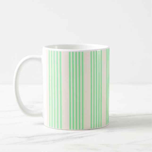 Fünf Streifen in grün und beige Kaffeetasse (Links)