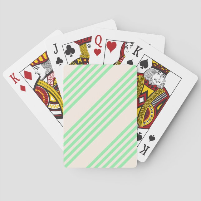 Fünf Streifen in grün und beige Spielkarten (Rückseite)