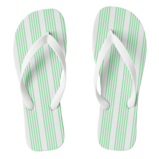 Fünf Streifen in grün und weiß Flip Flops (Fußbett)