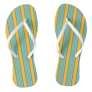 Fünf Streifen in grün und weiß, gelb Flip Flops