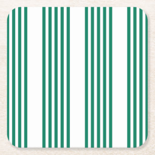 Fünf Streifen in grün und weiß Rechteckiger Pappuntersetzer