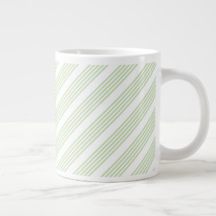 Fünf Streifen in hellgrün und weiß Jumbo-Tasse