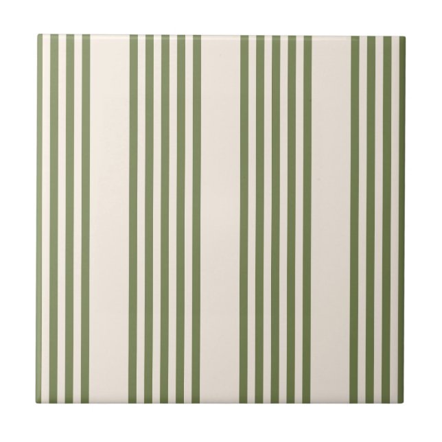 Fünf Streifen in Olivgrün und Beige Fliese (Vorderseite)