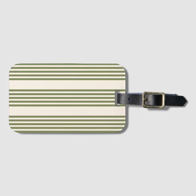 Fünf Streifen in Olivgrün und Beige Gepäckanhänger (Vorderseite (Horizontal))