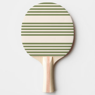 Fünf Streifen in Olivgrün und Beige Tischtennis Schläger