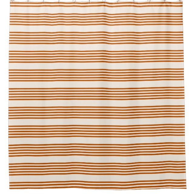 Fünf Streifen in Orange und Beige Duschvorhang (Vorderseite)