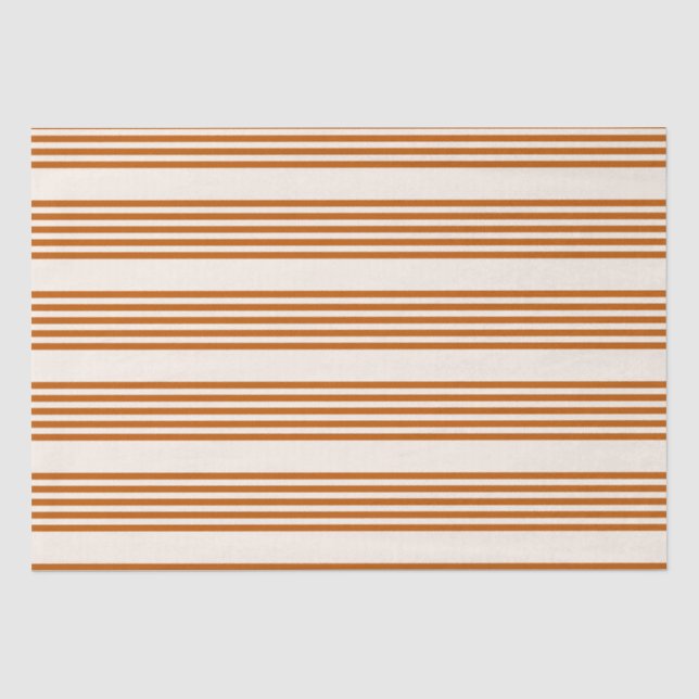 Fünf Streifen in Orange und Beige Seidenpapier (Vorderseite)