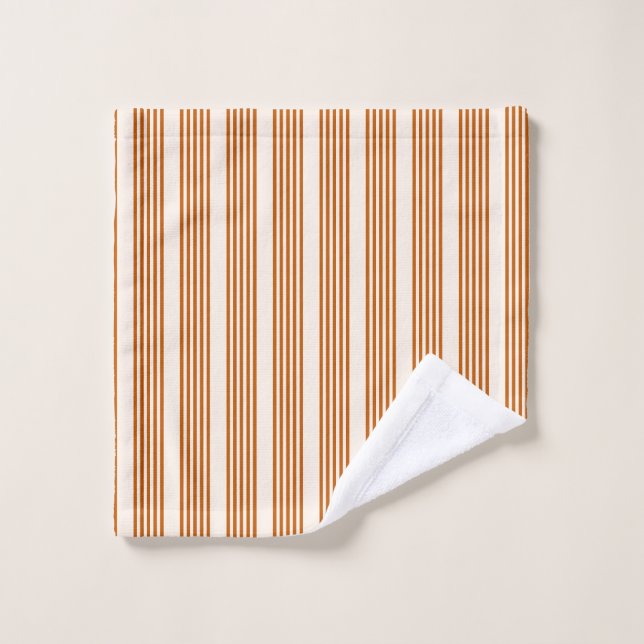 Fünf Streifen in Orange und Beige Waschlappen (Waschlappen)