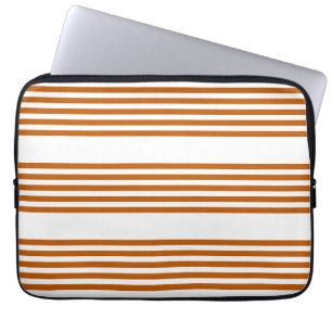 Fünf Streifen in Orange und Weiß Laptopschutzhülle