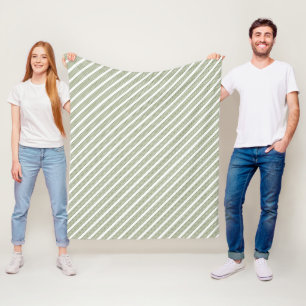 Fünf-Streifen-Muster für Olivgrün und Weiß Fleecedecke