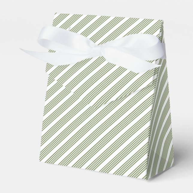 Fünf-Streifen-Muster für Olivgrün und Weiß Geschenkschachtel (Vorderseite)