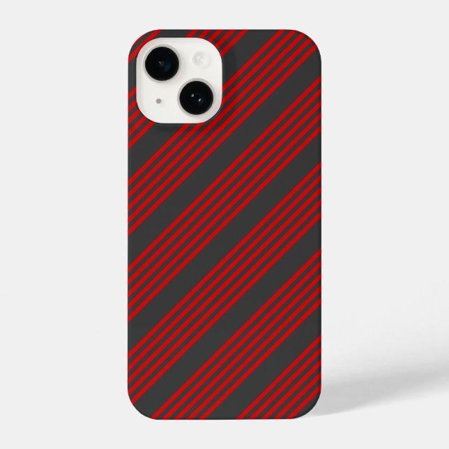 Fünf Streifen, rot und kohlefrei iPhone 14 Hülle (Rückseite)