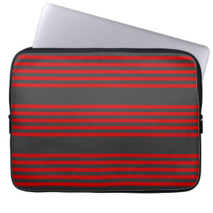 Fünf Streifen, rot und kohlefrei Laptopschutzhülle