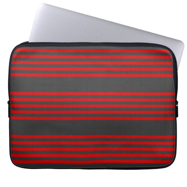 Fünf Streifen, rot und kohlefrei Laptopschutzhülle (Vorderseite)