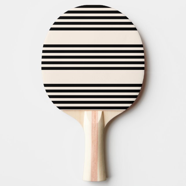 Fünf Streifen schwarz und beige Tischtennis Schläger (Vorderseite)