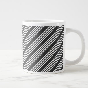 Fünf Streifen, weiß und kohleweiß Jumbo-Tasse