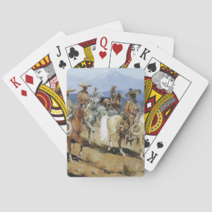 Fünf Vaqueros auf Pferden von Edward Borein Spielkarten