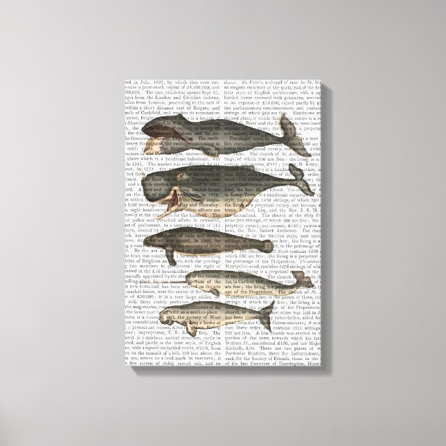 Fünf Vintage Wale Leinwanddruck (Vorderseite)