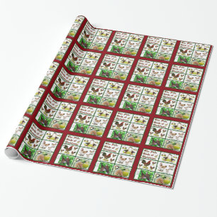 Fünf Vögel zu Weihnachten Geschenkpapier