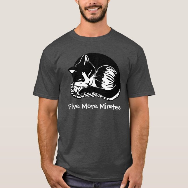 Fünf weitere Minuten Cat Men's Charcoal T - Shirt (Vorderseite)
