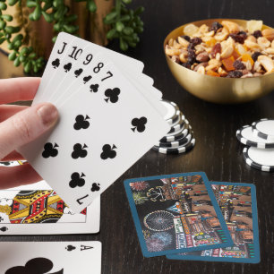 Funfair bei der Nachtmalerei von Alfred Fox Spielkarten