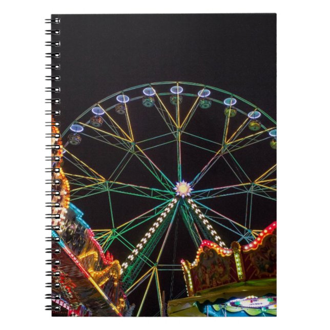 Funfair Riesenrad bei Nacht Notizblock (Vorderseite)